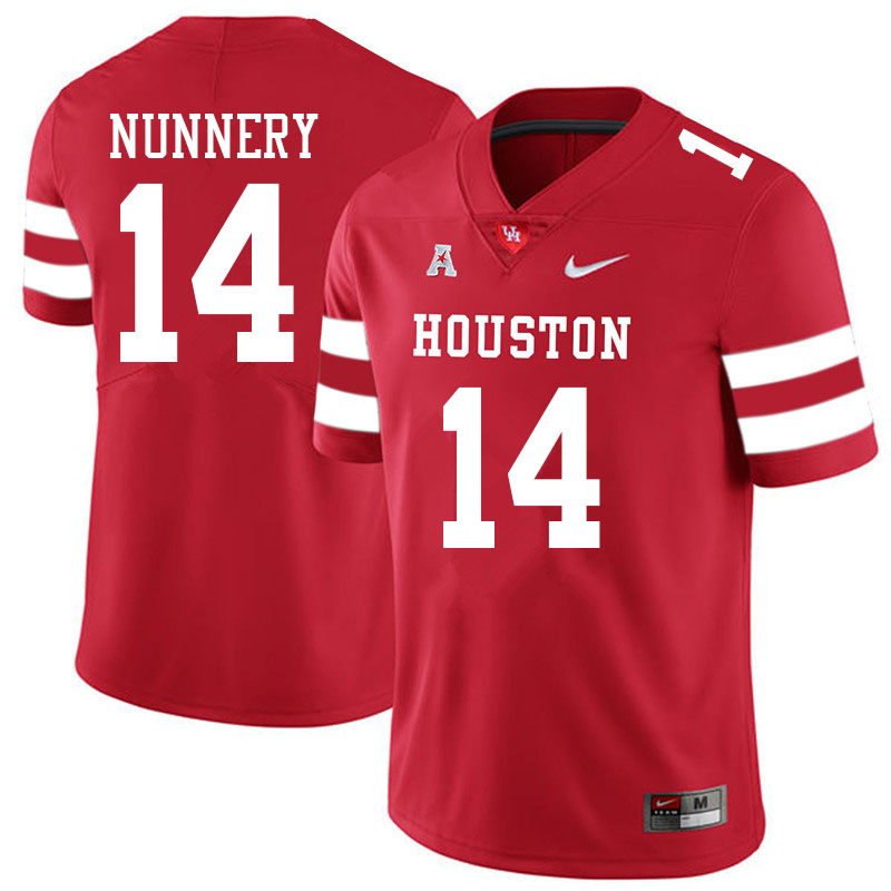 Men #14 Mannie Nunnery Houston Cougars College Football Jerseys Sale-Red